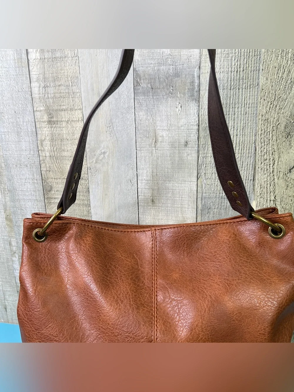 Wrangler Montana West Hobo Two Tone Brown Top Handle Zip Closure Handbag